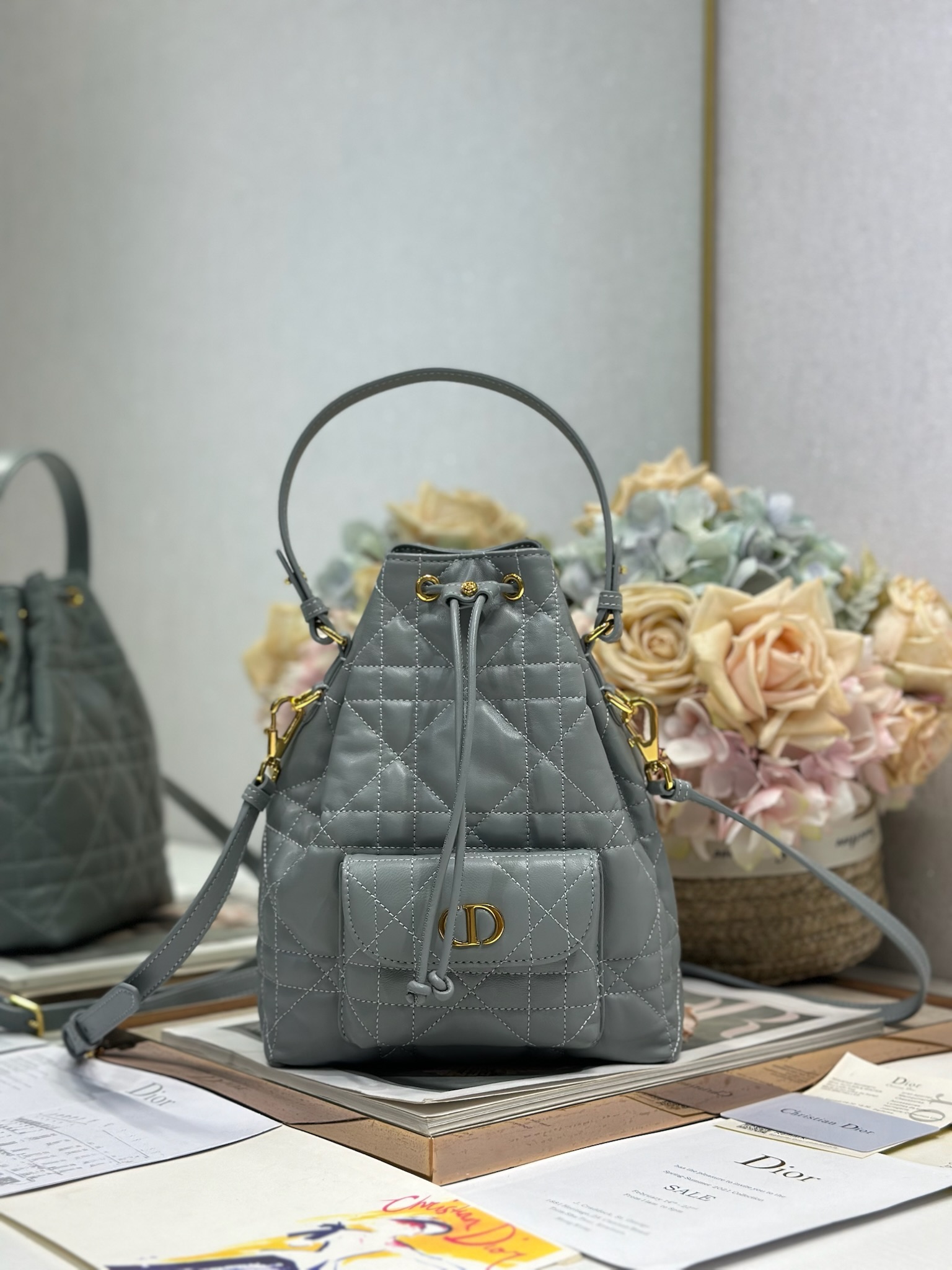 Small Dior Caro Bucket Bag