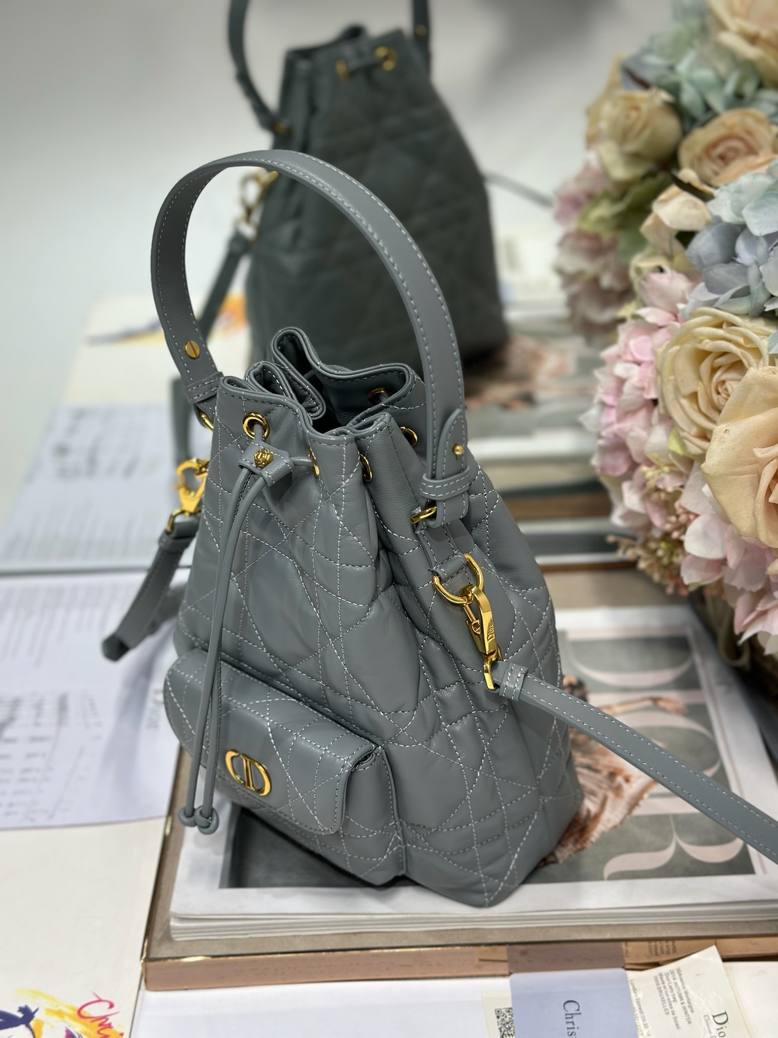Small Dior Caro Bucket Bag