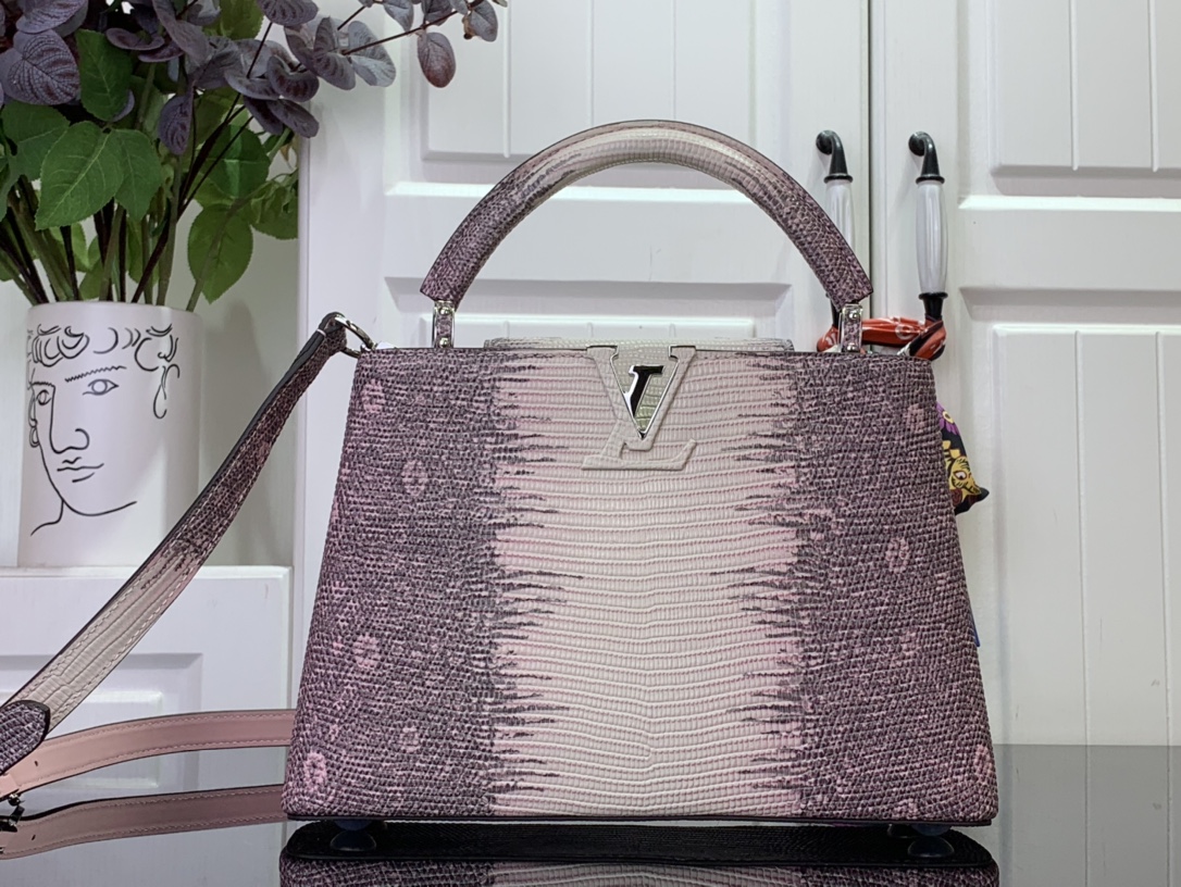 LV Capucines BB Lizard Print Handbag