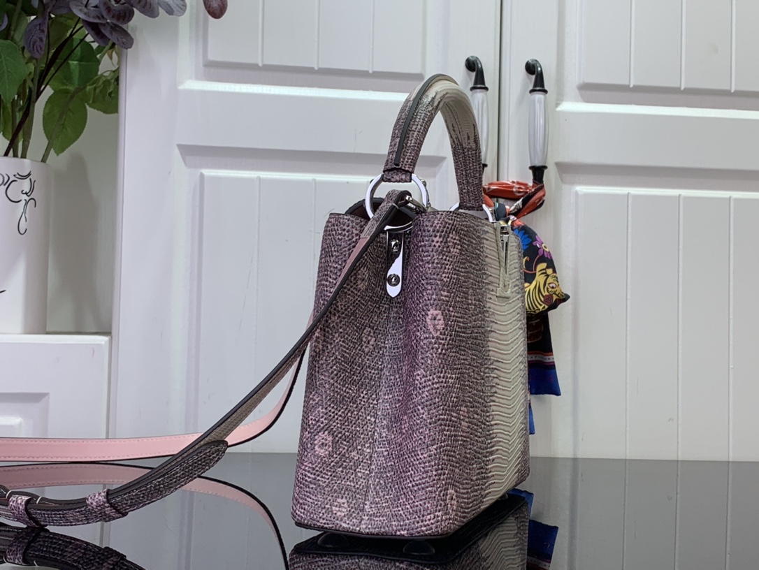 LV Capucines BB Lizard Print Handbag