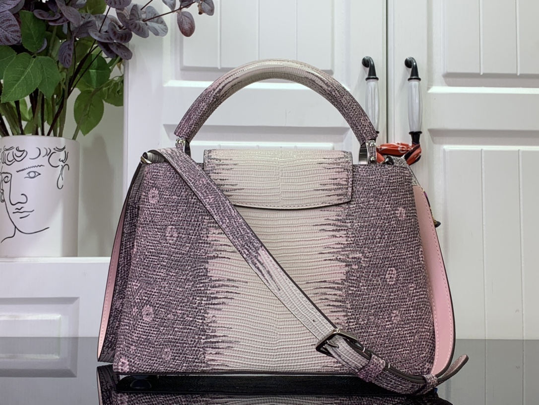 LV Capucines BB Lizard Print Handbag