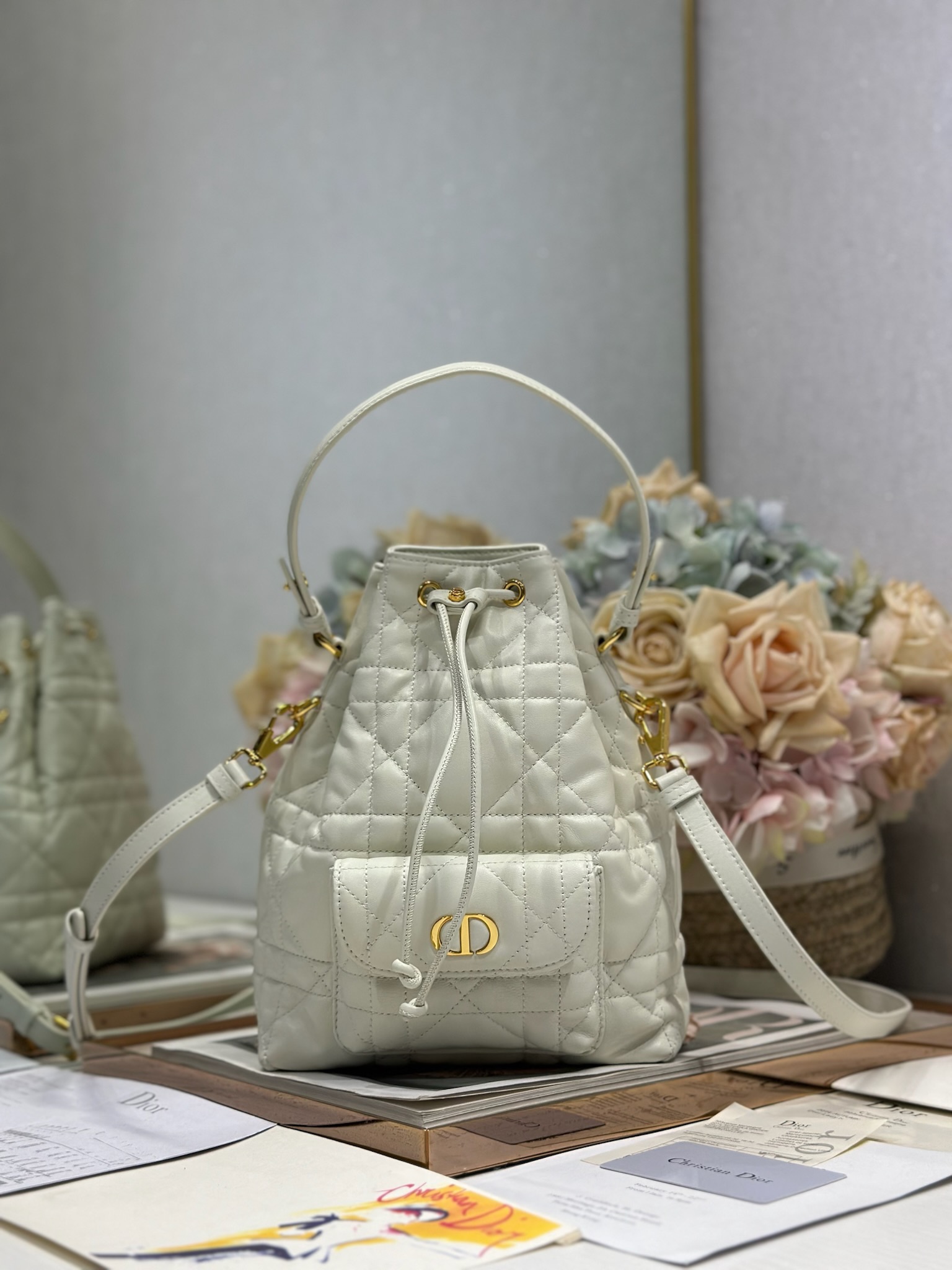 Small Dior Caro Bucket Bag