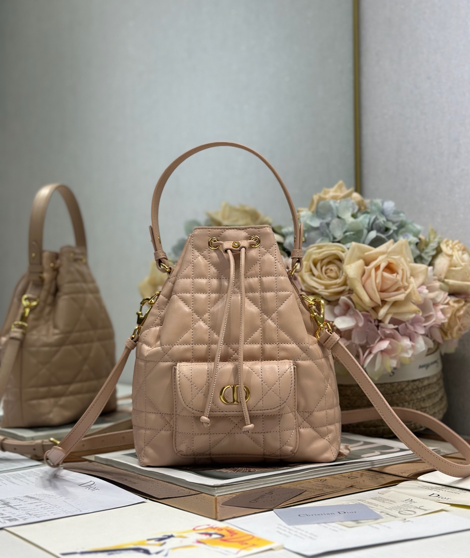 Small Dior Caro Bucket Bag