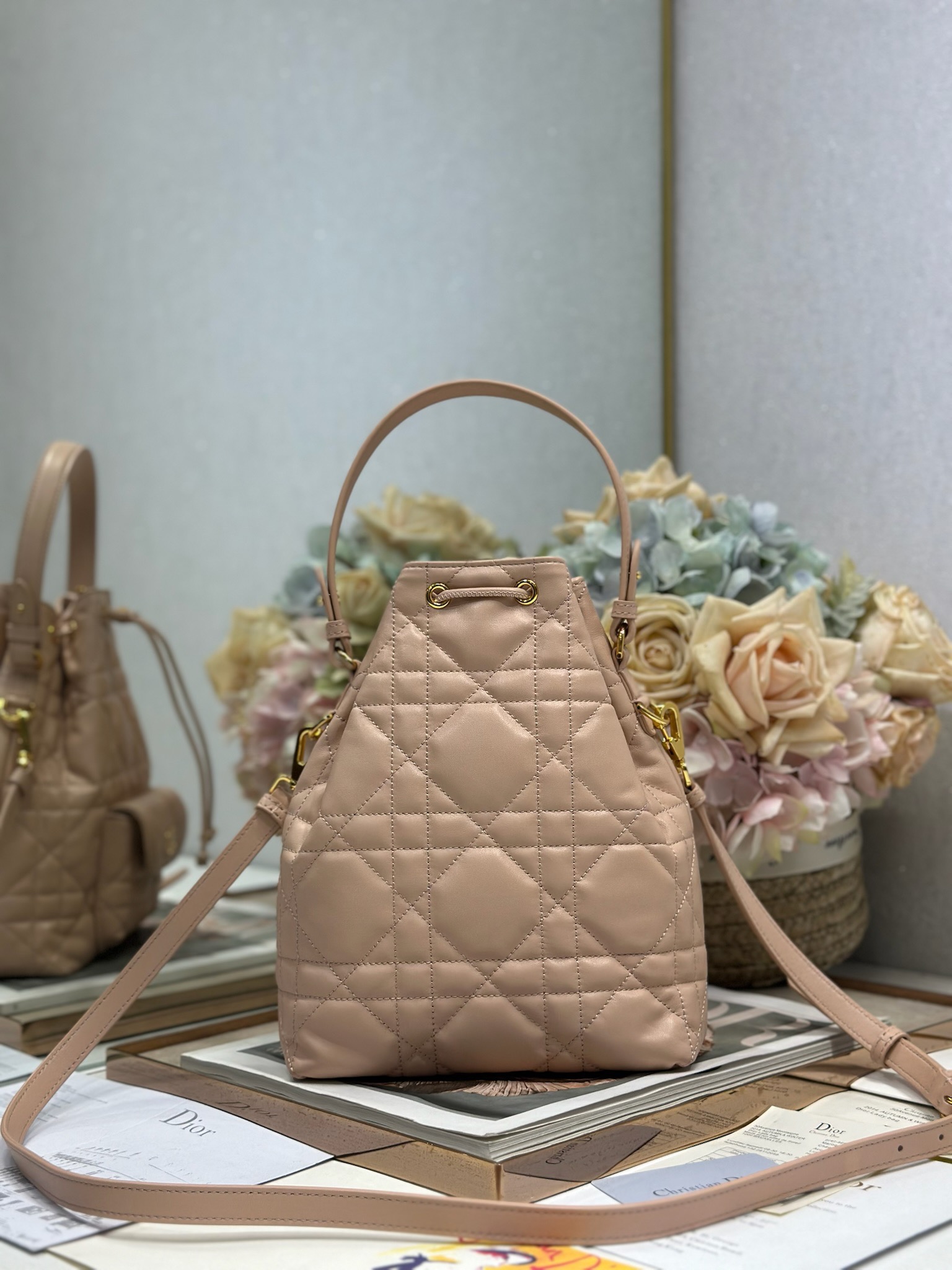Small Dior Caro Bucket Bag
