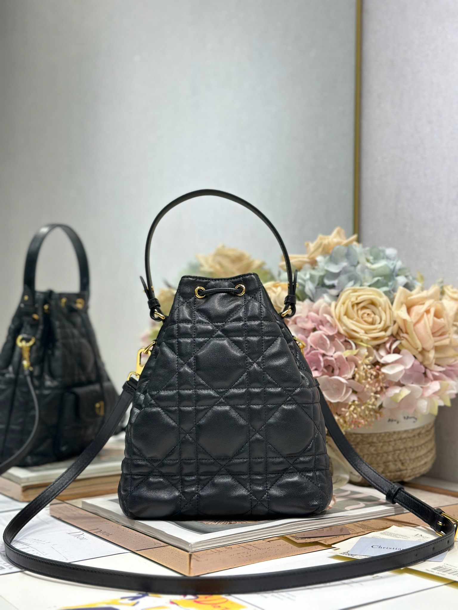 Small Dior Caro Bucket Bag