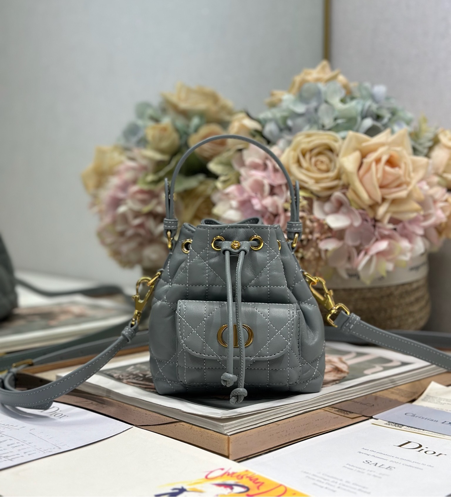 Mini Dior Caro Bucket Bag