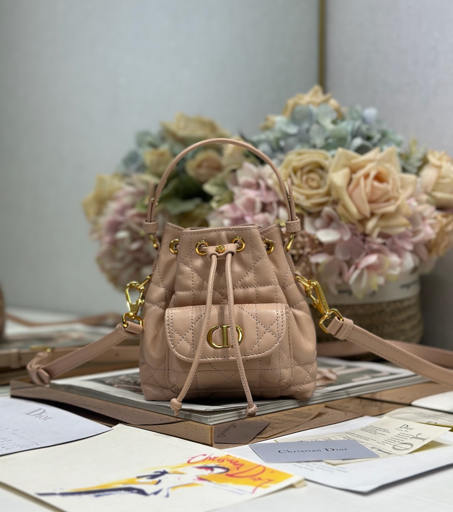 Mini Dior Caro Bucket Bag