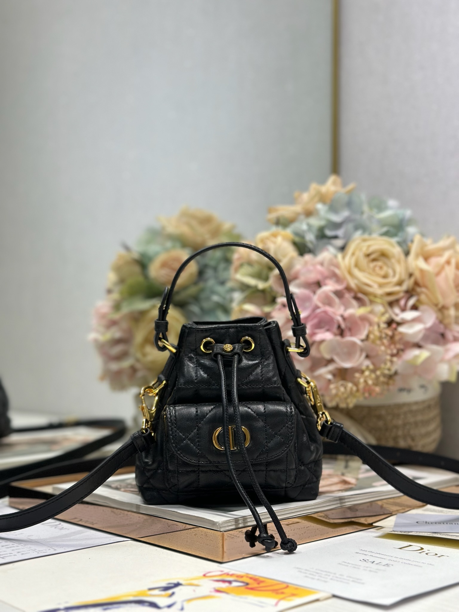 Mini Dior Caro Bucket Bag